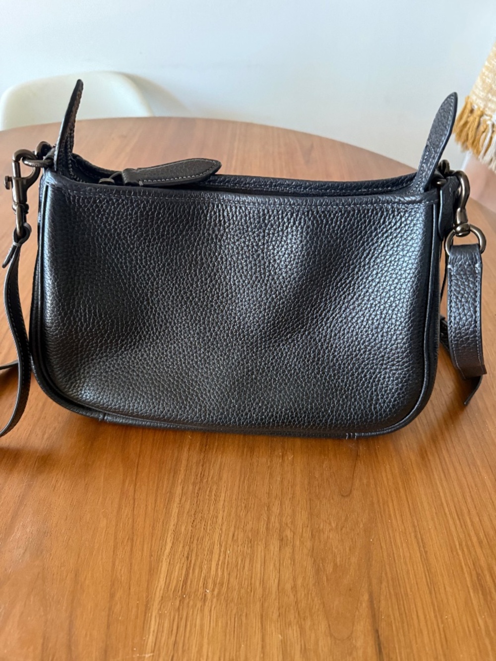 Black Coach Cary Pebbled Leather Crossbody Bag